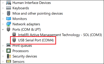Windows COM ports.